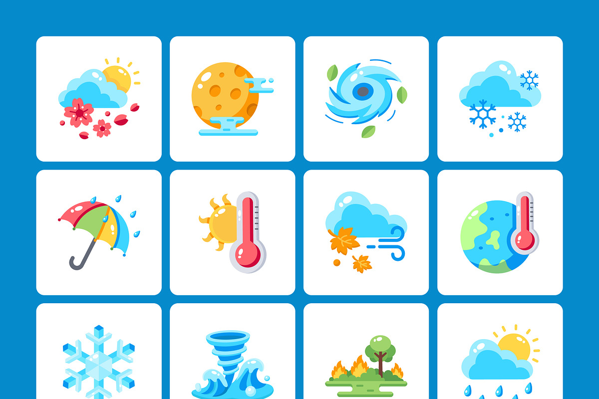 75 Weather Flat Icons, an Emoji Icon by Prosymbols (Photo 10 of 10)