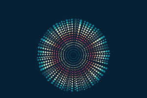 Dotted radial circle pattern