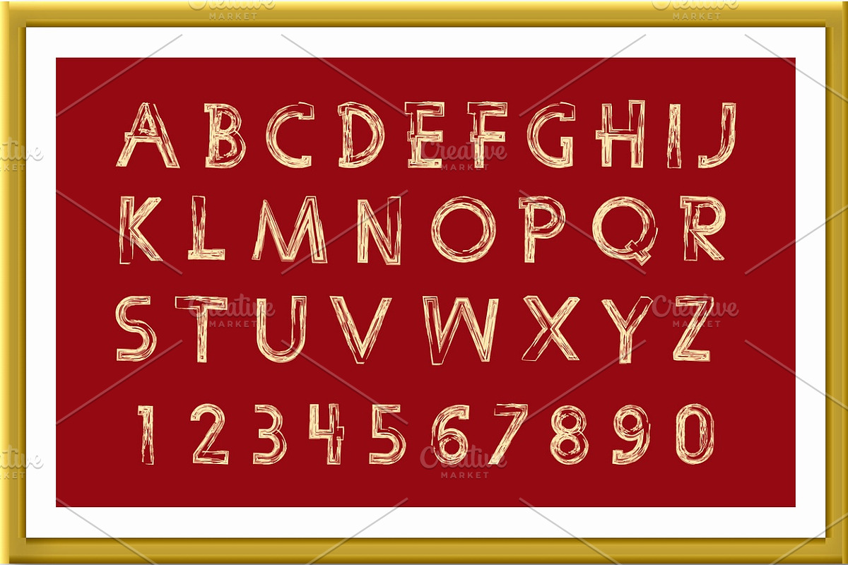 Gold and red glittering letters in, an Object Illustration by RODINA (Photo 2 of 3)
