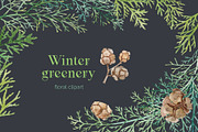 Winter greenery floral clipart, a Decorative Illustration by My Wondercolor (Thumbnail 1 of 6)