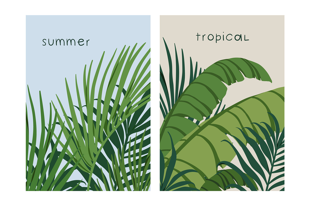 Tropical leaf plants, posters set, a Decorative Illustration by Good Studio (Photo 6 of 15)