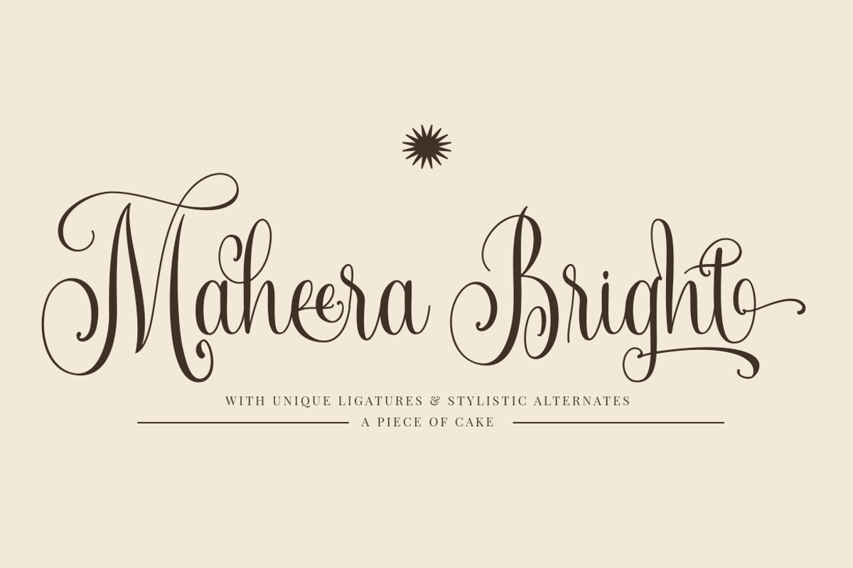 APOC - Maheera Bright Font, a Script Font by a Piece of Cake (Photo 1 of 20)