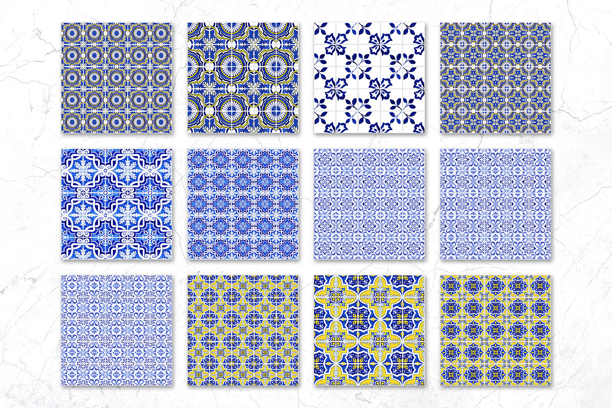 Portuguese Tiles Digital Papers, a Pattern Graphic by ilonitta (Photo 2 of 11)