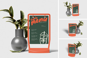 Table Menu Mockup, a Merchandise Mockup by HanaSaka_Studio