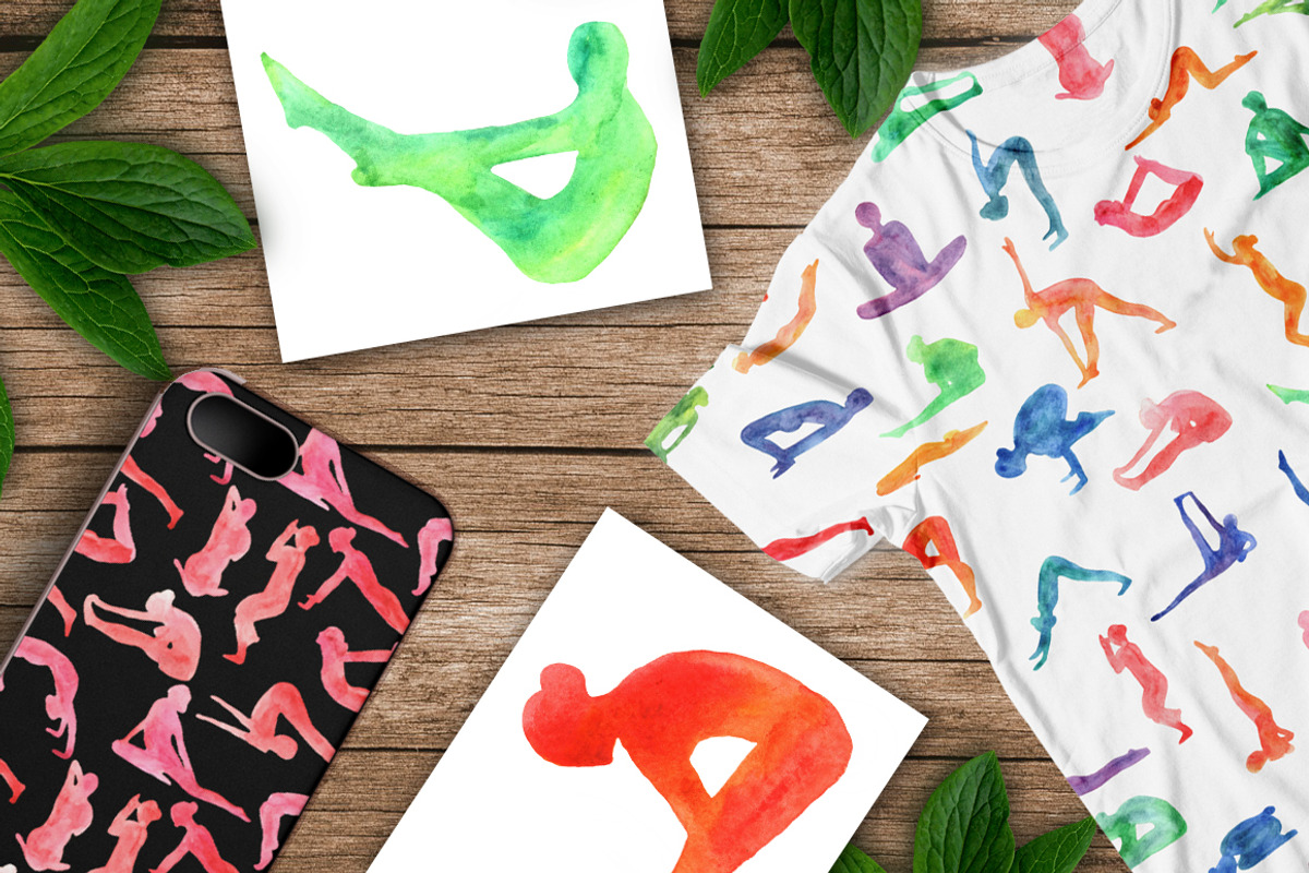 Watercolor Yoga Asanas, a Healthcare Illustration by Pippi Draws (Photo 9 of 9)