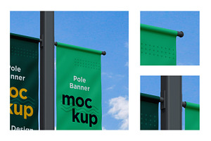 Pole Banner Mockup Side View V 46