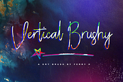 Vertical Brushy, a Script Font by FHFont (Thumbnail 1 of 9)
