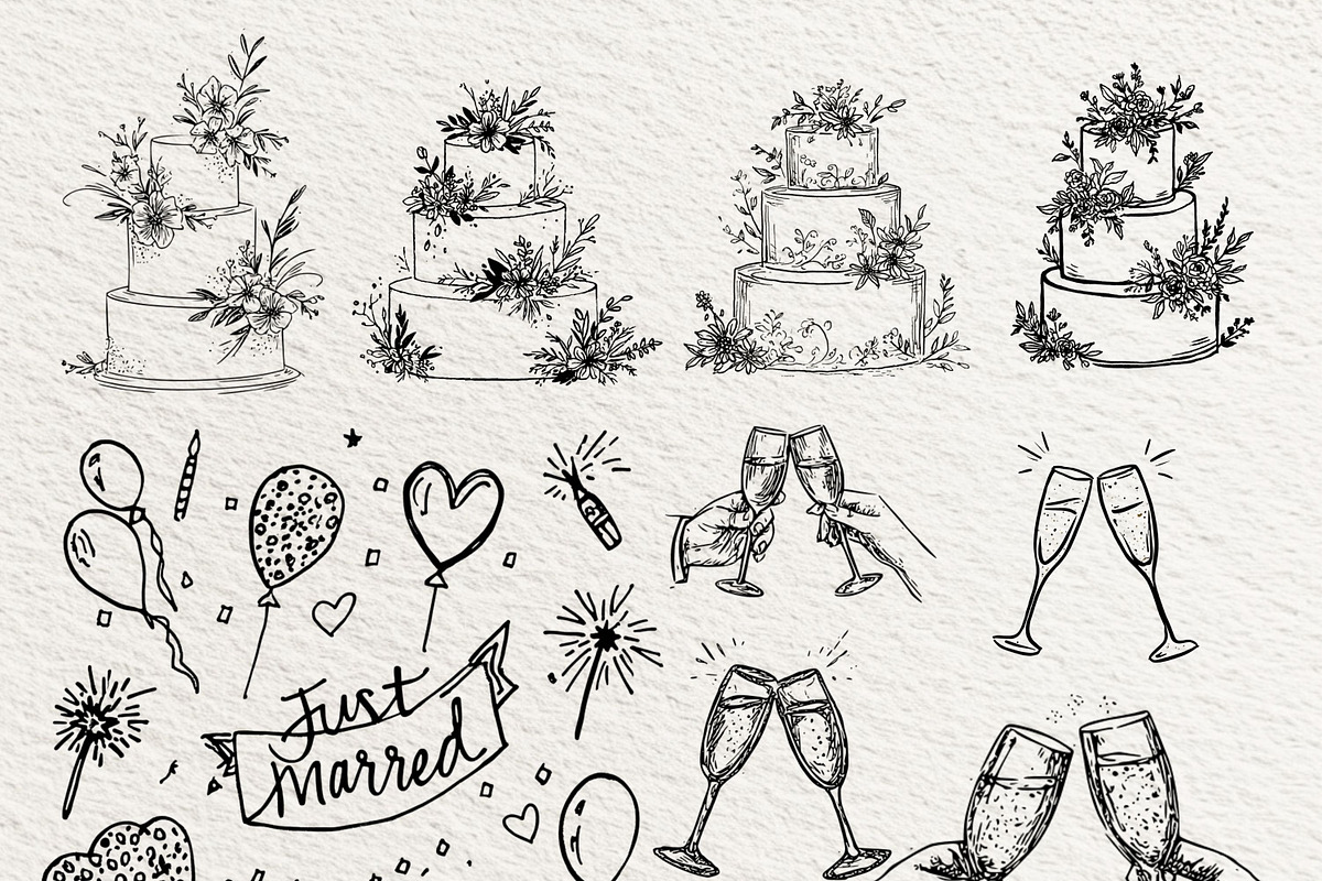 Wedding Clipart Icons Line Art black, a Person Illustration by artinspirestudio (Photo 3 of 9)