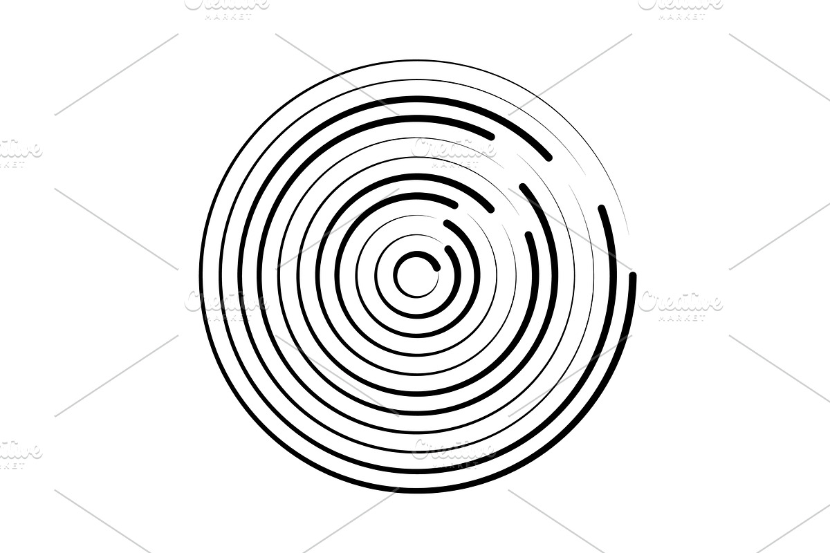 Halftone speed lines circle, an Illustration by Things for designers