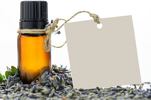 Essential oil and lavander flowers