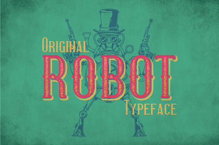 Robot Modern Label Typeface, a Symbol Font by Anton Antipov