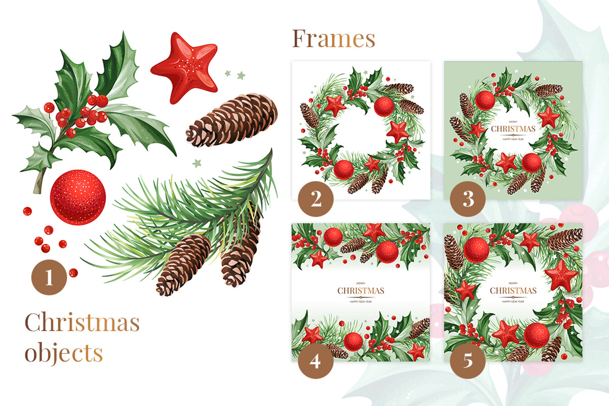 Christmas Set 3, a Background Graphic by Yulia Ogneva (Photo 2 of 7)