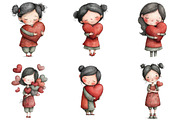 Whimsical Valentine’s Day Girl Clipa, an Illustration by CraftArtStudio (Thumbnail 4 of 6)
