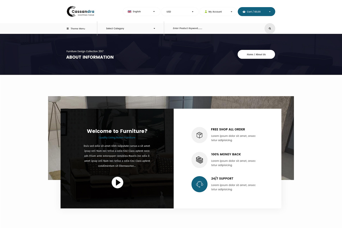 Cassandra - Furniture - Muse Theme, a Websites & App Template by DigitalCenturySF (Photo 2 of 11)