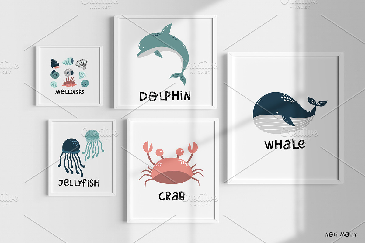 Cute animals. Underwater World, a Background Graphic by Noli Molly Store (Photo 6 of 12)
