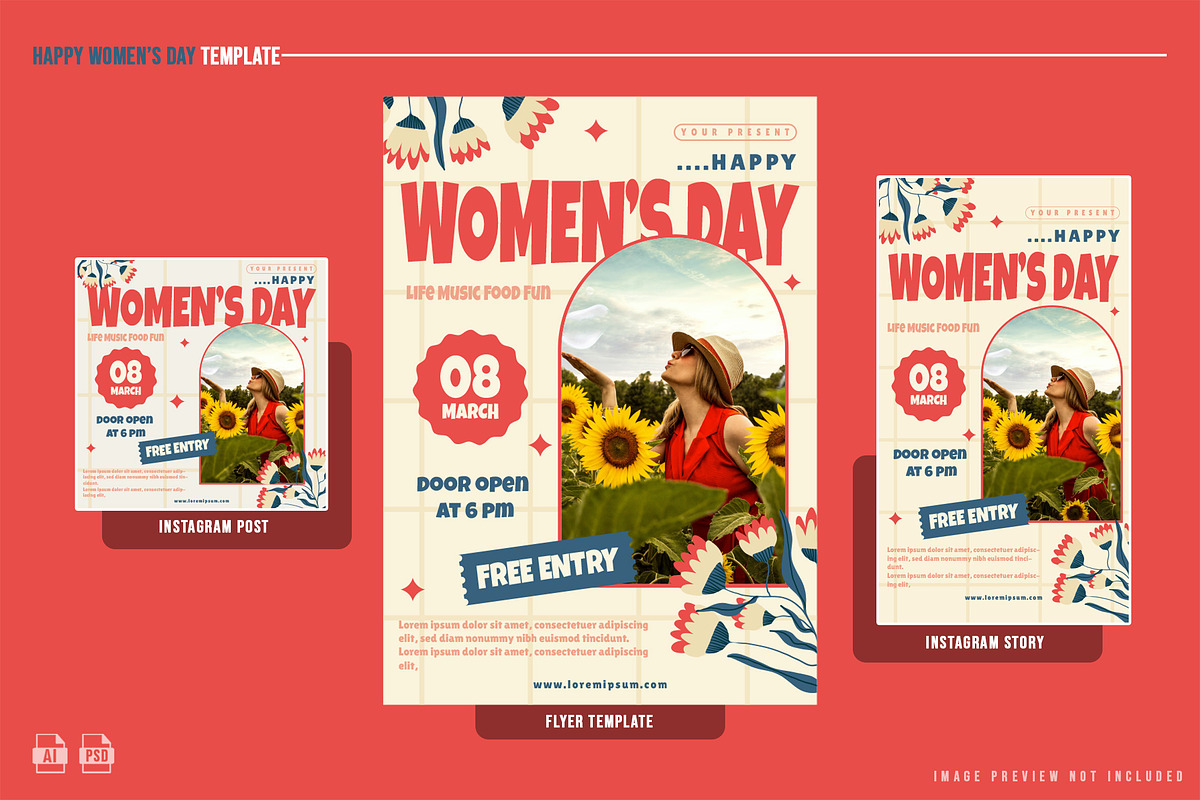 Happy Women's Day Template, a Print Template by NOX Labs