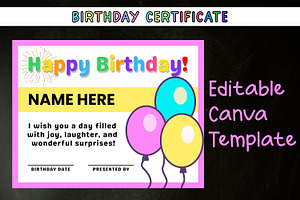 Student Birthday Certificate