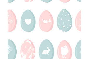 Easter seamless pattern with pink, an Illustration by Toltemara