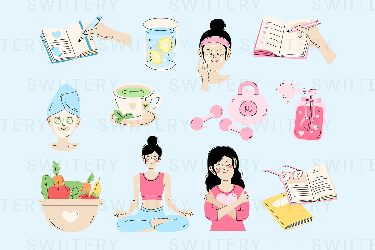 Self Care Clipart - Swiitery, a Healthcare Illustration by Iconixar & Friends (Photo 2 of 2)