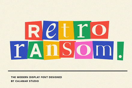 Retro Ransom Display Cutout Font, a Serif Font by Calamar Studio