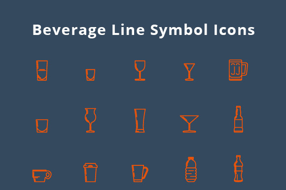 70 Beverage And Food Line Icons