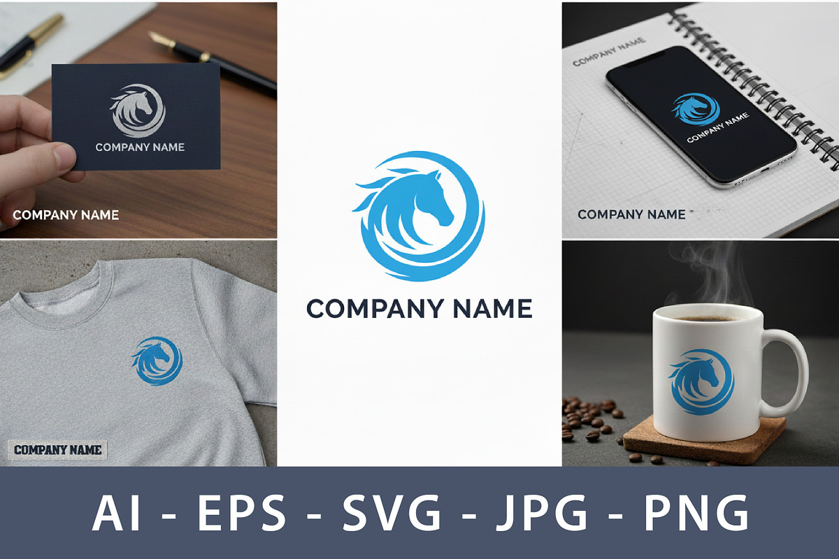 Dynamic Horse Head Circle Logo, a Branding & Logo Template by Saba Vector (Photo 3 of 3)