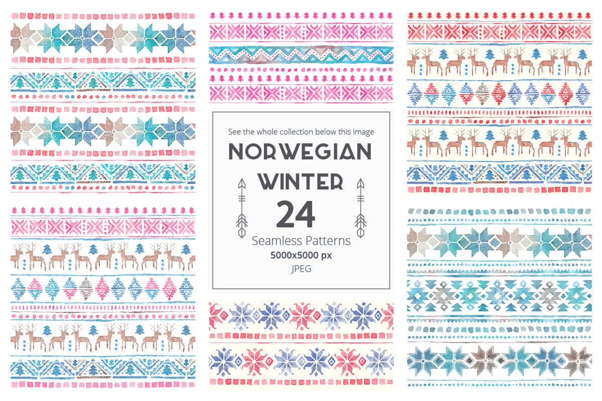 Norwegian Winter - Seamless Patterns, a Pattern Graphic by Lumitar (Photo 3 of 5)