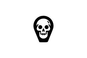 Skull Location Pin Vector, a Seasonal Illustration by Vectorium Studio