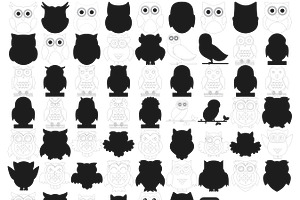 Cartoon Owl Set 2 Procreate Brush