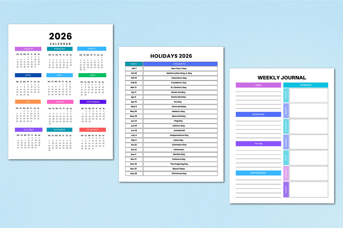 Weekly Journal 2026 KDP Interior, a Stationery Template by Shumaya (Photo 3 of 4)