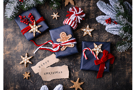 Christmas festive background with, a Holiday Photo by Yulia Furman