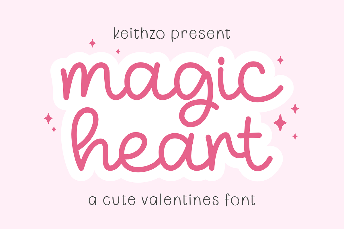 Magic Heart - Valentines Font, a Handwritten Font by Keithzo (Photo 1 of 7)