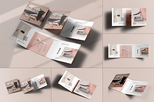 Tri-Fold Square Brochure Mock-up, an Advertising Mockup by Yogurt86