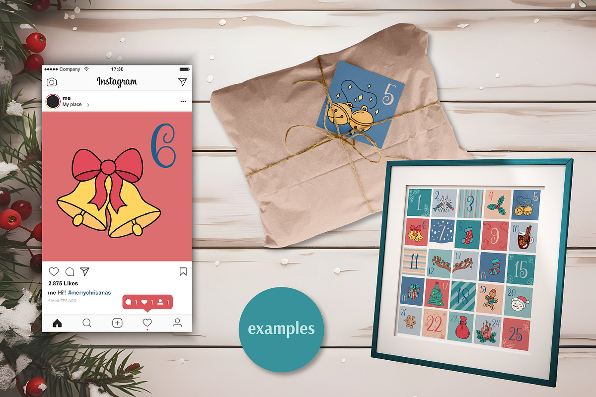Christmas Advent Calendar 25 Cards, a Card Template by AnnaViolet_store (Photo 10 of 10)
