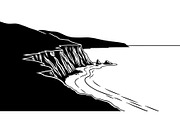 Coastal cliff shoreline view Silhoue, a Graphic by hafijul (Thumbnail 13 of 14)