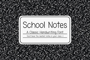 School Notes Handwritten Font, a Handwritten Font by The Creative Bix