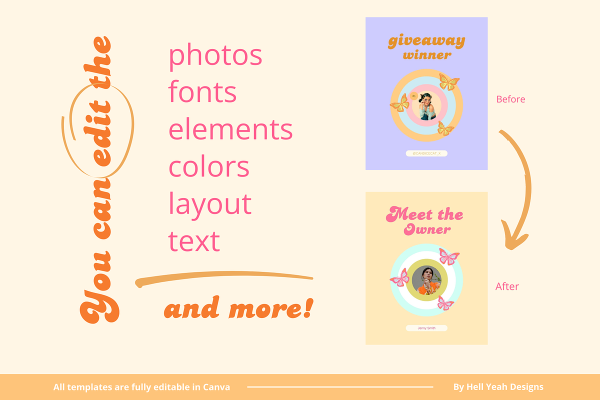 100 Retro Instagram Post Templates, a Social Media Template by Hell Yeah Designs (Photo 10 of 10)