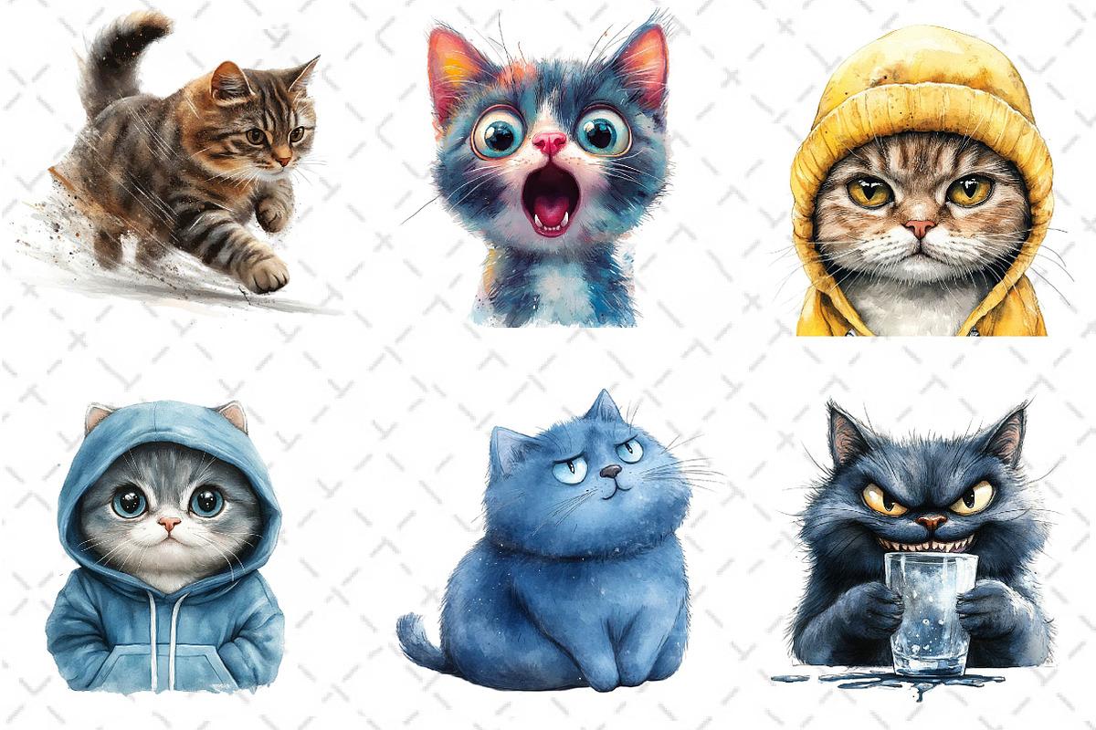 Funny Meme Cats Sublimation Clipart, an Illustration by Dream Creation (Photo 4 of 6)
