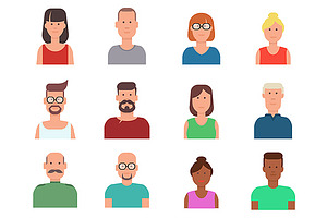 Flat vector people icons