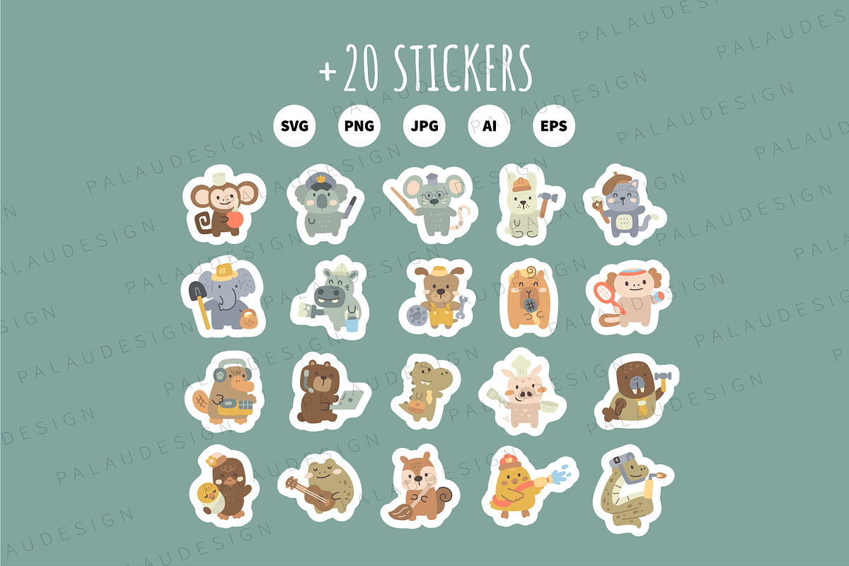 Animal Professions Clipart Bundle, an Animal Illustration by Palau (Photo 10 of 10)