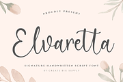 Elvaretta Script Handwriting, a Script Font by CreateBigSupply (Thumbnail 1 of 9)