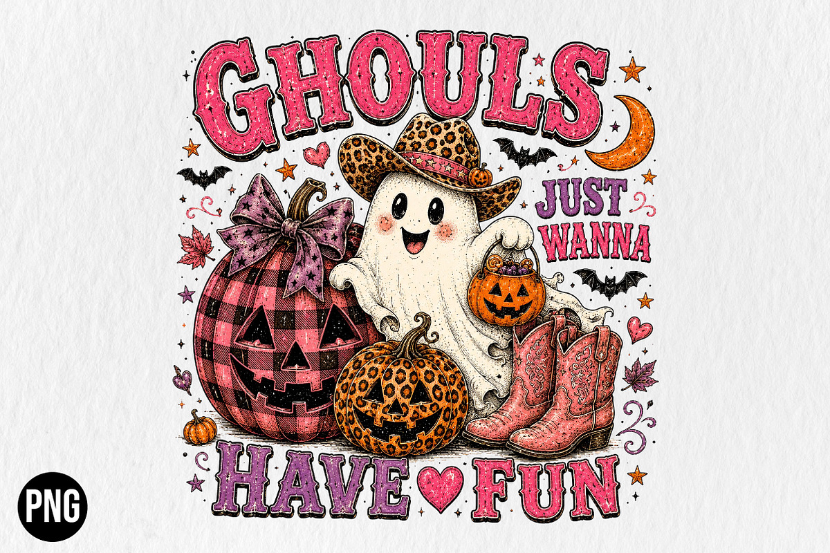 Ghouls Just Wanna Have Fun PNG, a Seasonal Illustration by CraftArtStudio (Photo 1 of 4)