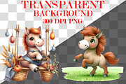 Watercolor Cute Horse Clipart Bundle, an Animal Illustration by Craft Nest (Thumbnail 3 of 3)