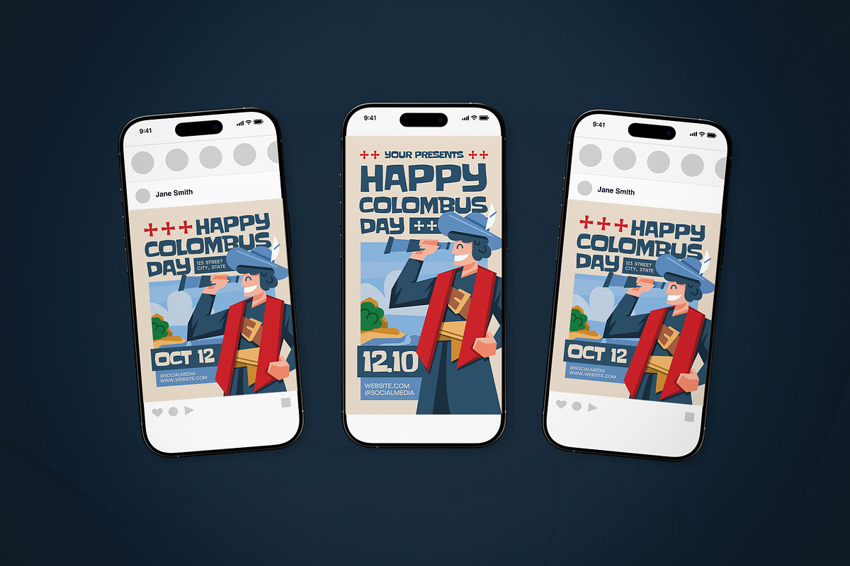 Happy Colombus Day Event Flyer Set, a Flyer Template by The Good Store (Photo 2 of 2)