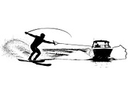 Water Ski Silhouette Vector Bundle, an Illustration by Designs_River (Thumbnail 3 of 51)