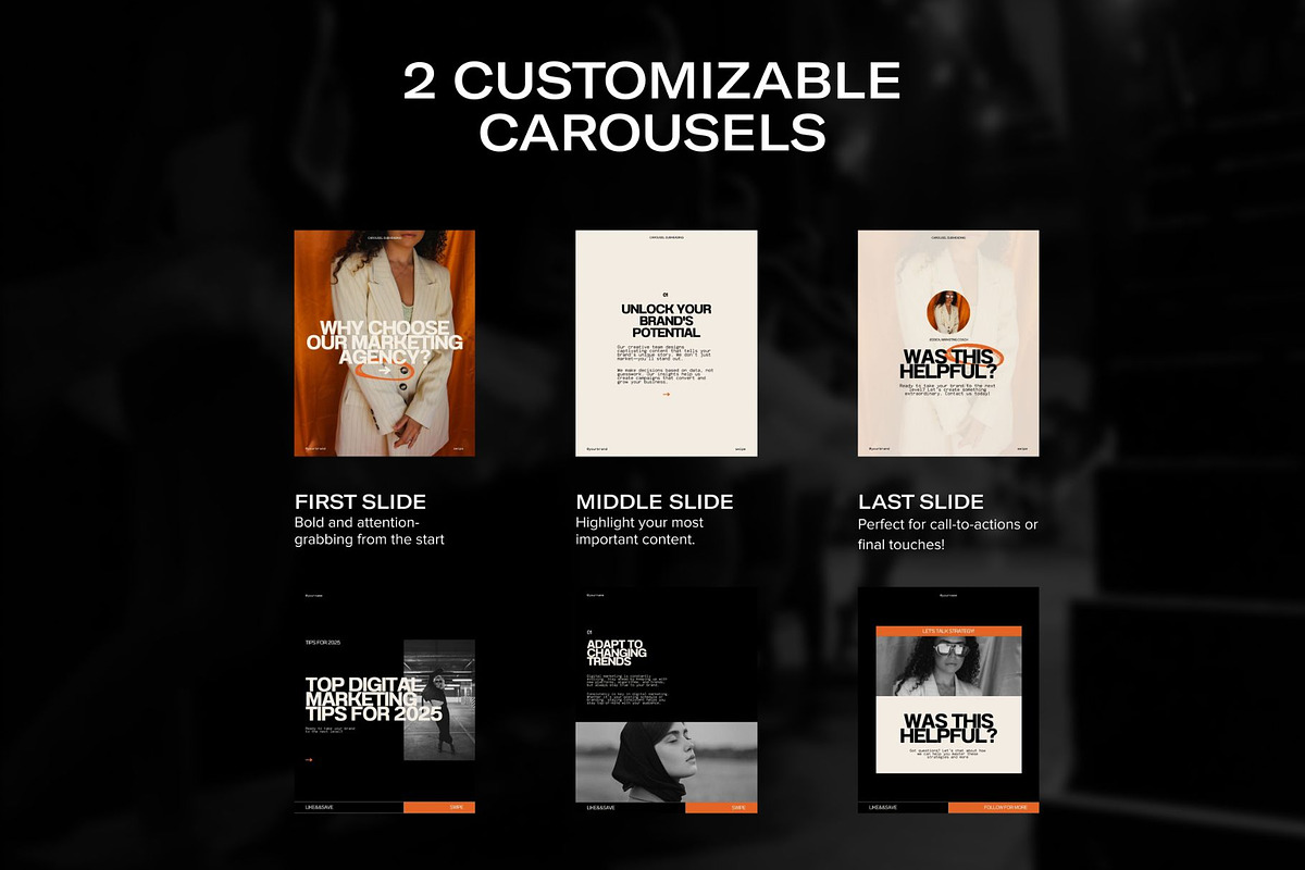 Portrait Instagram Templates Orange, a Social Media Template by Digital&Chic (Photo 4 of 6)