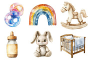 Neutral Baby Watercolor Clipart, an Illustration by Dream Creation (Thumbnail 7 of 9)