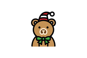 Christmas Teddy Bear Icon, a Branding & Logo Template by Vectorium Studio