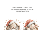 16 Christmas Bunny Clipart, a Decorative Illustration by Pati Charm Studio (Thumbnail 5 of 8)