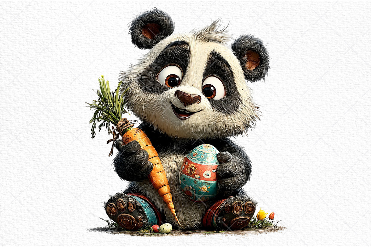 Whimsical Easter Panda Clipart, an Illustration by Craft Nest (Photo 11 of 11)